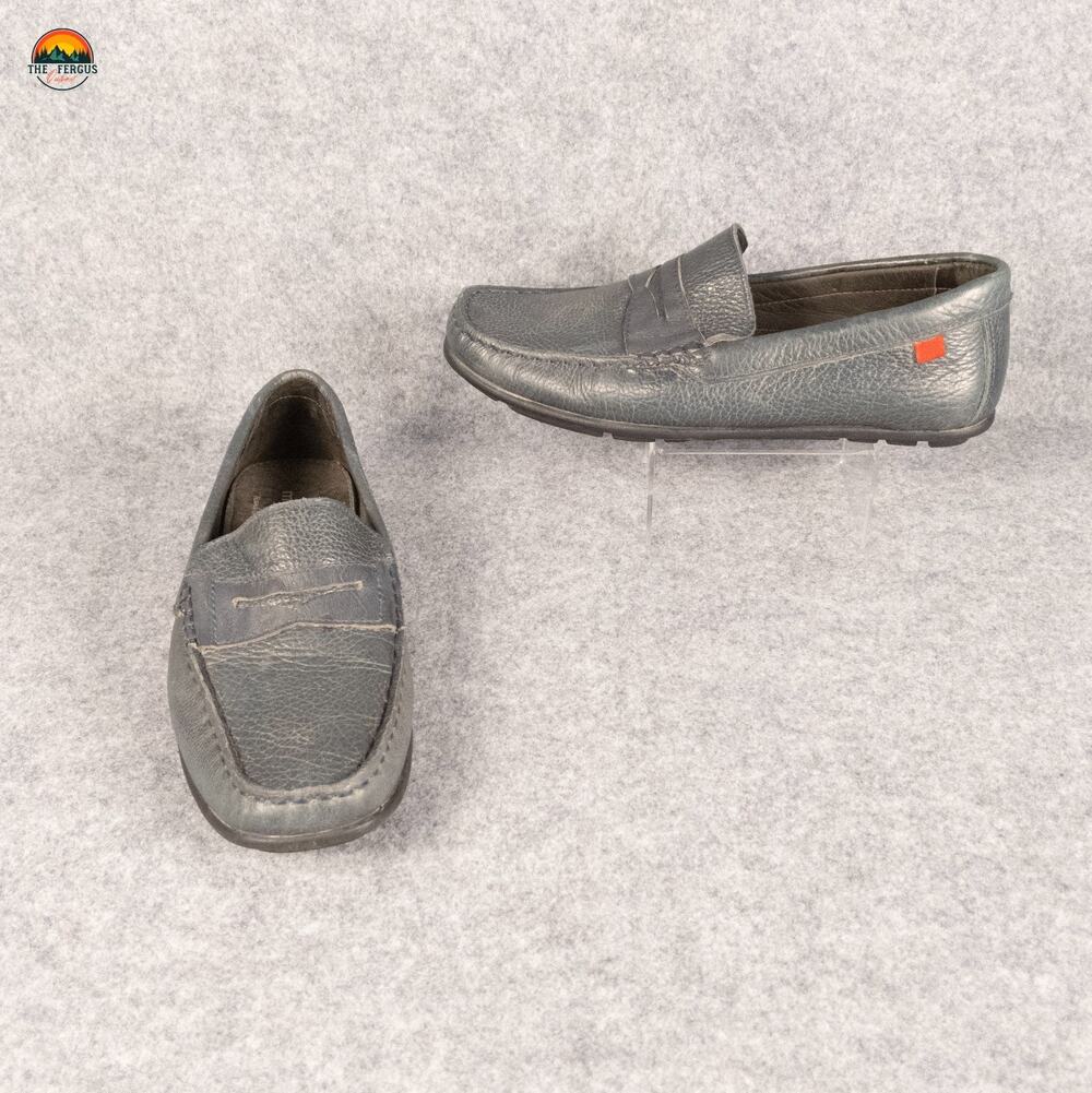 Marc Joseph NY Loafer Shoes Gray Blue Leather Casual Slip-On Preppy Men's Size 6